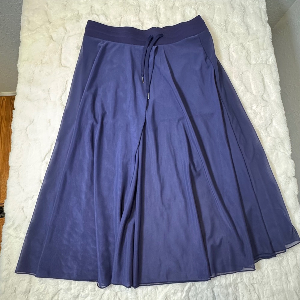 Halara XL Breezeful High Waisted Drawstring Mesh Skirt with Shorts NAVY NWT
